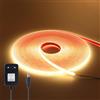 HEGEHE - Striscia LED COB 12V [1m, Bianco caldo 3000-3500K], IP68 Impermeabile Flessibile, 320 LEDs/M Striscia LED FCOB Silicone Tagliabile CRI90+, Decorazione per Casa/Negozio