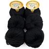 woolove Tricot Cafè Set 6 Scintilla - Filato in Puro Cotone Supermercerizzatoe Antipilling - per Maglieria e Uncinetto - Ferri/Uncinetto 3.50/4.50 mm - 6 Gomitoli da 50g (113m) - Nero 21, 6 Pezzi