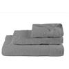 Passione per le tele Set Asciugamani in Spugna 3 pezzi Tris Bagno Viso 60x110 Ospite 40x60 Telo Doccia 100x150 in Cotone 100% Spugna 600 gr/mq (FASCIA grigio)