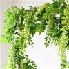 HAOSHICS Ghirlande di glicine in seta, 2 pezzi, con fiori artificiali, viti di glicine, viti da appendere alla parete, per casa, giardino, cerimonia all'aperto, matrimonio, decorazione floreale