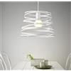 TEKHOME 2 pezzi Lampadari moderno a sospensione a fasce intrecciate, in ferro verniciato finish opaco - Attacco 1xE27, Potenza max 1x60 W, dim. 33x22 cm, lunghezza filo 100 cm (2 PEZZI BIANCO) A08B