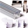 Aftertech® 2m 2metri 2212 22x12mm PROFILO ALLUMINIO DA INCASSO PER STRISCE STRIP LED BARRA RIGIDA 2MT + COVER TRASPARENTE