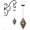 Generico Lanterna solare all'aperto, lanterna solare | Luci a lanterna impermeabile esterna,Lampada da giardino marocchinabile di ombra marocchina, decorazione elegante con gancio per portico, balcone, fattori