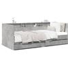 Festnight Struttura Letto con Cassetti, Divano Letto con Cassetti，Letto Contenitore, Letto Singolo, Divano Letto Singolo in Legno Multistrato Grigio Cemento 100x200 cm