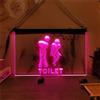 Zayeksole Insegna al Neon Unisex per Toilette, Telecomando RGB con Oscuramento, Alimentazione Tramite USB, Insegna Luminosa al Neon A LED per Bagni Pubblici, Decorazione da Parete,40x30cm