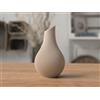 Generico Vaso Japandi "Kanso" Stampato in 3D in PLA - Vaso Decorativo a Coste Design Scandinavo-Giapponese per Pampas e Fiori Secchi - 180/210 mm, Vari Colori (BEIGE, 210 MM)
