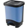 Tontarelli - Pattumiera a Pedale, 25 l, Colore: Nero/Blu
