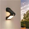 Ledvion - Lampada Solare LED Moderna da Parete, 1.5W, 3000K, IP65, Nero, 220 Lumen, con Sensore di Movimento, Energia Solare, Efficienza Energetica & Resistente alle Intemperie