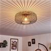 hofstein Lampada da soffitto Wemude, lampada da soffitto rotonda in metallo in nero/rame, 1 attacco E27, luce moderna in design retro/vintage con effetto reticolo e luce sul soffitto, senza lampadina/e