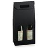 Generico 6 SCATOLE VINI 18x9x38.5 cm Scatola PORTABOTTIGLIE VINO da 2 posti | 6 SCATOLE PER BOTTIGLIE BOTTIGLIA IN CARTONE PREGIATO (Nero Kraft)