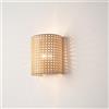 lux.pro Applique per Interni Lampada da Parete a Paralume Semicilindrico per Soggiorno Ingresso Camera da Letto - Effetto Rattan