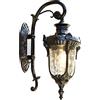 Mengjay Lampada da parete esterni impermeabile Villa paesaggio della decorazione della lampada del giardino Lanterna Retrò E27 Applique da parete all'aperto europea per esterni in alluminio vetro (C)