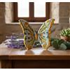 Mondocreazioni Farfalla in ceramica siciliana di caltagirone realizzata e decorata totalmente a mano (11, 15 CM)