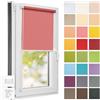 Estika Tenda a rullo semi-trasparente senza forare - 80 x 220 cm - Rosa - per interni, per finestre, tessuto con protezione solare