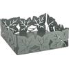 Baroni Home Portatovaglioli Decorativo in Metallo con Motivo Foglia, Design Moderno per Tavola e Cucina, Contenitore per tovaglioli, Linea Edera, 17x17x6 cm