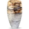 Terroso - Vaso - Vetro soffiato a bocca color sabbia - Aspetto lussuoso, elegante e raffinato - 38 cm di altezza - Effetto marmo - Vaso per fiori