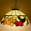 MOLOURK Retrò Lampadario Tiffany Stile Cucina, Vintage Frutta Soggiorno Glass Lampade a sospensione, Altezza regolabile Ø50cm Tavolo da pranzo Lampada a soffitto E27 Per soggiorno Camera Caffè Bar (A)