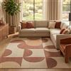 TAPISO Wisp Tappeto da Salotto Moderno - Motivo Astratto Geometrico Crema e Marrone, Pelo Corto Morbido e Resistente, Facile da Pulire, Resistente alle Macchie 180 x 250 cm