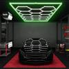Sedtonmu Luci da garage esagonali a LED 6500 K, luci da soffitto collegabili esagonali, per garage, officina, cantina, palestra, magazzino, B