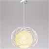 iDEGU Lampadario a Sospensione Moderno 30cm Lampade a Sospensione a Forma di Gabbia in Metallo con Palla in Rattan E27 Lampada da Soffitto per Camera da Letto Soggiorno Sala da Pranzo Bar (Bianco)