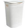 Virsus Cesto Portabiancheria in Plastica Effetto Rattan, 39,5x37x54 cm, cesta rettangolare con coperchio, struttura Intrecciata per biancheria sporca in bagno, lavanderia, Hotel -4037F-1,8 (Bianco)
