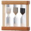 Stgbcst Clessidra combinata in legno ispessito, 1,3,5 minuti, con timer in vetro, mini clessidra, set timer 3 in 1