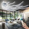 SHIANDAR Plafoniera Led Soffitto, L140cm Plafoniera Moderna,3000K-6000K Dimmerabile Led Soffitto con Controllo Creativa a 10 Light Lampada Da Decorativa Soggiorno