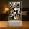Regalos Maya Lampada personalizzata con 6 foto - regalo originale con luce LED su lastra in metacrilato e base in legno USB - personalizzazione immagini per coppia, famiglia o amici, decorazione luminosa