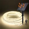 KISUFU 24V 2835 Solar LED Strip Light, 120 LEDs/m IP65 impermeabile 8 modalità solari 1200MAH Striscia luminosa per giardino terrazza cortile Natale matrimonio festa.