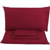 Viterbo Biancheria Completo Letto - Lenzuolo - Sofia - Colorato Tinta Unita 100% Cotone Singolo - 1P Mezza - Matrimoniale (Singolo, (4615), Rosso)