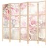 LUMASOUL Separe Divisorio Interno Monofacciale - Paravento da Interno 5 Pannelli Divisorio per Ambienti - Divisori per Interni con Motivo Fiori - 225x172 cm