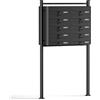 Wiltec Cassetta postale condominiale autoportante, 10 posti, nero, 945 x 270 x 1500 mm 2 moduli