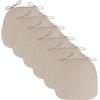 JingNian Cuscini Per Sedie Da Sala Da Pranzo Con Lacci, (set Da 2/4/6) Cuscini Per Sedie Da Cucina Con Cerniera, Cuscino Per Sedile A Ferro Di Cavallo Morbido E Resistente, Cuscini (Size:Pack of 6,Color:Beige)