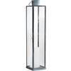 Milani Home - lanterna portacandela in vetro e metallo, grigio, stile moderno, per giardino e veranda, 10 x 10 x 46 cm