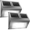 Deuba® 2x Lampada da Parete a LED a Energia Solare con Sensore Crepuscolare da Giardino Impermeabile Esterno Vialetto
