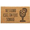 Comart - Zerbino Gag in Cocco - 40x70 cm - Tappetino Simpatico con Scritte Divertenti - per Ingresso Esterno e Interno - Fondo Antiscivolo - Pulizia Facile - Arredo e Regali Casa - Nessuno Sobrio