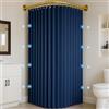Momooda Tenda Da Doccia Antimuffa Magnetica in Tessuto Impermeabile con Ganci, Tenda da Doccia Pieghevole Lavabile per Vasca da Bagno, 230 g/m², Marina, 240x200cm