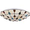 VECNUM Lampada da Soffitto in Stile Tiffany,Plafoniera Soggiorno Vintage in Vetro Colorato,3 Colori LED Lampada da Cucina retrò Plafoniera Soffitto per Camera da Letto Bagno Illuminazione,30cm