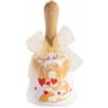 Generico Campanella in Ceramica Decorata - Collezione Angeli - 6 Modelli (Amicizia, Famiglia, Cuore, Studio, Sogni, Salute) - Idea Regalo Natalizia Ø 5 cm x 10 H (Cuore)