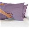 IlGruppone Coppia federe per Cuscino guanciale Letto 100% Cotone Made in Italy con Patella Interna - Lilla - 52x80 cm
