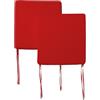 PARAMAISON Cuscino per Sedie da Cucina Generico, Set da 2 Cuscini, Antigraffio, con Laccetti, Interni od Esterni |Compatibile con Sedia Applaro| 35x35x5 cm| Rosso