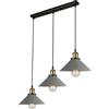 LEDSone Lampada da soffitto a 3 luci a sospensione per soggiorno, sala da pranzo, camera da letto (grigio)