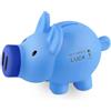 Maverton Salvadanaio Porcellino - Azzurro - Personalizzazione ad Incisione Laser - 8x10x12 cm - in Polietilene - Apribile - Salvadanaio - per il bambino - Sogni