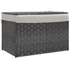 vidaXL Cesto Portabiancheria Coperchio Grigio 55,5x35x34 cm Polyrattan
