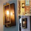 Planetitaly Applique LED stile industriale E27 Nero/Oro lampada decorativa vintage parete muro luce PUB ristorante pizzeria 230V (Luce 3000K)