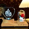 SHKINETARRY Stampa su cristallo con la tua foto personalizzata Vetro di cristallo 3D personalizzato Cornici fai da te personalizzate per matrimonio, compleanno, nascita del bambino, San Valentino
