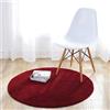 Fouriding Tappeto Rotondo Tappeti Tappetino Colore Puro Bambino Camera da Letto Soggiorno Cucina Cucina Moderno Non Antiscivolo Yoga Decorazioni Borgogna