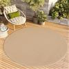 TAPISO Tappeto Rotondo a Pelo Corto, per Interni ed Esterni, Resistente ai Raggi UV, Beige, Tinta Unita, per Soggiorno, Camera da Letto, cameretta dei Bambini, Design Moderno, Öko-Tex 80 x 80 cm