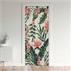 Loussiesd Tenda per porta con foglie tropicali, 106 x 203 cm, con foglie di palma, per armadio, motivo botanico, floreale, rami di foglie, divisorio, tenda a tema naturale verde per finestre