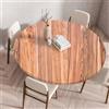 Odot Tovaglia Rotonda Antimacchia con Bordo Elastico Motivo Legno Tovaglia da Tavola Lavabile Antiscivolo Copritavolo per Compleanno Cucina Tavolo da Pranzo Caffè Cene Feste (140cm,Marrone chiaro)